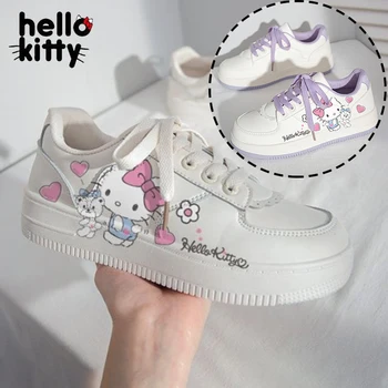 Hello Kitty Skate Batai Mergina Atsitiktinis Butas Batai Mados Lengvas, Kvėpuojantis, neslidžia Vulkanizuoto Avalynė Suaugusiems Sportiniai Bateliai Dovana
