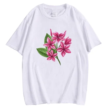 HX Gėlių Atspausdintas T-shirt 100% Medvilnės Polinezija Hibiscus marškinėliai Atsitiktinis Megztinis Tees Harajuku Streetwear