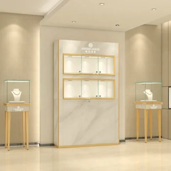 Individualų produktų、360 swivel šviesos veidrodis parduotuvėje kabineto dizaino priekiniai komercinės dekoratyvinis ekrano kampe stiklo led papuošalai šo