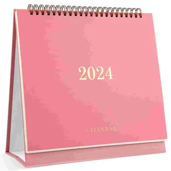 Jan 2024-Jun 2025 Stalo Kalendoriaus Blokai Planuotojas Mėnesio Kalendorius, Storas Popierius Stalinis Kalendorius (Pink)