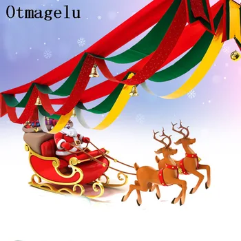 Kalėdinis Dekoras Reklama Trijų sluoksnių Bangų Traukti Vėliavos Naujųjų Metų Šaliai Dekoro Santa Parašiutu Lašas Šaligatvio Kalėdų Pakabukas Papuošalai