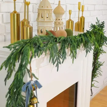 Kalėdų Girliandas, Norfolk, Pušis, Apdaila, Dirbtinis Dirbtiniais Žaluma Girliandą Atostogų Patalpų Žaliųjų Augalų Darbalaukio Kalėdų Ornamentu