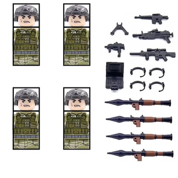 Kariuomenės Specialiųjų Pajėgų Samdinių Mini SS Duomenys 레고 Blokai Karių Armijos Šalmas Ginklas SWAT Pėstininkų Plytų Žaislas