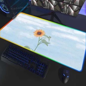 Kawaii tapybos RGB Didelis Pelės Mygtukai HD Spausdinti Žaidimų Klaviatūra Pagalvėlės XXXL Stalo, Kilimo, Gumos Stalo Kilimėlis Pc Gamer Apšvietimas Kilimėlis