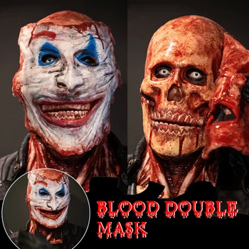 Kuris Yra Man Baisu Halloween Mask nuplėšiamų Tipo Skeletas Joker arba Ghost Rider Dvigubas Latekso Kaukė Creepy Cosplay Rekvizitai