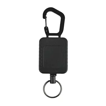 Kūrybos ABS Plastiko Traukti Ženklelis Ritės Juoda Key Chain 1MM keičiamo dydžio Plieno Vielos Ženklelis Turėtojas Paprastas ID Vardo Žymą Kortelės Office Supplie