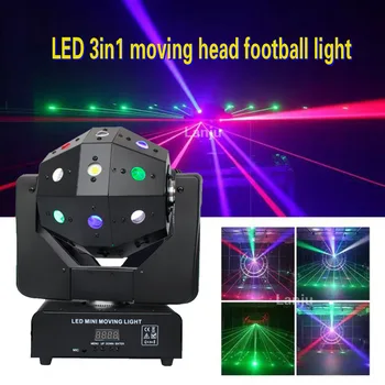 LED DJ disco ball light 120W 3in1 juda priekiniai žibintai RGBW sukasi šviesos strobe lazerio šviesa DMX šalis vestuvių parodoje scenos apšvietimas