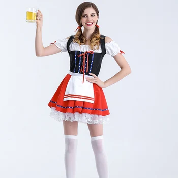 Lolita Alaus Kambarinės Apranga Suaugusiųjų Klubas Cosplay Oktoberfest Dirndl Vienodas Seksualus Bavarijos Dress Helovinas Karnavaliniai Kostiumai Moterims