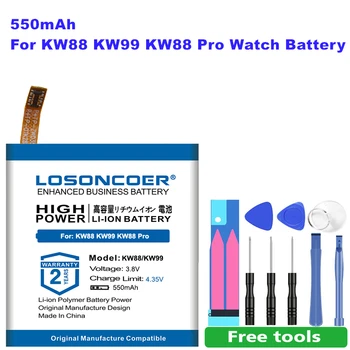 LOSONCOER už kingwear Smart Žiūrėti KW88 KW99 KW88 Pro Baterija +Dovana įrankiai +lipdukai 550mAh KW88 Baterija