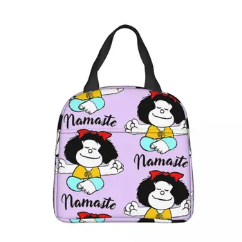 Mafalda Namaste Izoliuoti Pietūs Krepšiai Šilumos Maišą Miltų Konteinerių Kawaii Animacinių Filmų Large Tote Priešpiečių Dėžutė Vyrai Moterys Kolegijos Kelionės
