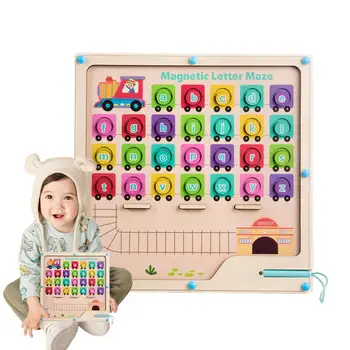 Magnetinio Abėcėlė Labirintas Valdybos Mediniai Magnetai Raidžių Galvosūkiai Švietimo Labirintas Žaislai Montessori ABC Įspūdį Valdybos Mergaičių Berniukų
