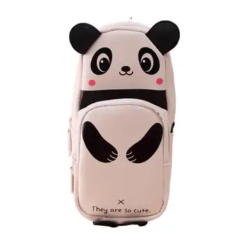 Makiažas Turėtojas Atveju Animacinių Filmų Panda Makiažas Pieštukai Saugojimo Dėklas Daugiafunkcinis Organizacijos Krepšys Su 2 Skyriai Mokykla