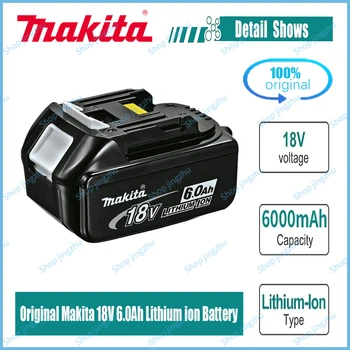 Makita 100% originalus 18V 6000mAh ličio-jonų baterija elektrinis įrankis 18V BL1860 BL1830 BL1850 BL1860B