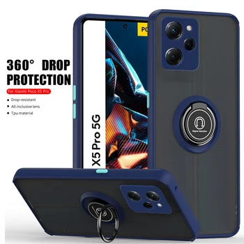 Matinis Šarvai Kamera Apsaugoti Padengti Xioami Poco X5 Pro 5G Automobilių Magnetinis Žiedas, Stovas Fundas Už Xiaomi Poco X5 Pro X 5 5Pro X5Pro Atveju
