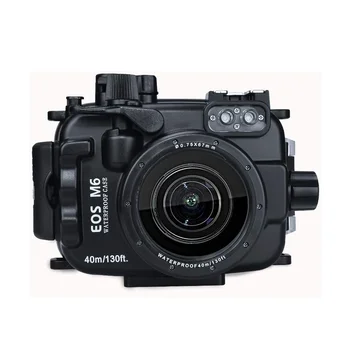 Mcoplus WP-M6 40m/130ft Nardymas po vandeniu Vandeniui Korpusas Atveju Canon EOS M6 Kamera 22mm 18-55mm objektyvas