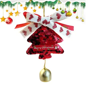 Metalo Bell Ornamentu Už Medžio, Medžio Formos China Ornamentu Kalėdų Varpas Ir Lankas Kambario Papuošalų Už Lango Kalėdų Medžio Durys