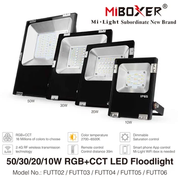 MiBoxer RGBCCT LED Prožektorius 10W 20W 30W 50W AC 110V, 220V 2.4 G Nuotolinio / WiFi APP Kontrolės IP65 Vandeniui LED Lauko Prožektorius