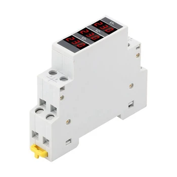 Modulinė LED Skaitmeninis Trijų Fazių Voltmeter Dėl Din Bėgelio voltmetras AC80-500V Lengva Naudoti
