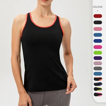 Moterų Berankovis Jogos Vest Quick Dry Fitneso Salė tankų Slim Jogos T-shirt Crossfit Mokymo Veikia Bėgimo Marškinėliai Logotipą