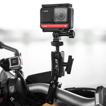 Motociklo Handbar Veiksmų Kameros Laikiklis su Kamuolį Galva Multi-Kampas už GoPro Insta360 Aliuminio Lydinys
