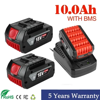 NAUJAS 18V 10Ah Li-ion Baterija Bosch 18V elektrinių įrankių Atsarginės 10000mah Nešiojamų Pakeitimo BAT609 lemputė