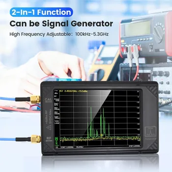 Naujas 4 colių Ekrano Nešiojamą radijo Spektro Analizatorius, Aukšto Dažnio Signalų Generatorius 100kHz -5.3 GHz Su 32GB