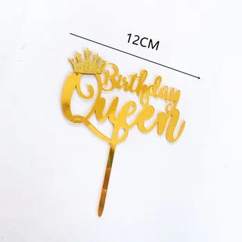 Naujas Crown Princess Happy Birthday Cake Toppers Aukso Akrilo Karaliaus Gimtadienio Tortas Topper Vaikams Gimtadienio Tortas, Papuošimai