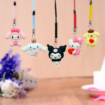Naujas Hello Kitty Cinnamoroll Mano melodija Sanrio anime ir animacinių filmų mobiliojo telefono virvelės keychain kūrybos kawaii maišelį, žavesio atostogų dovanų