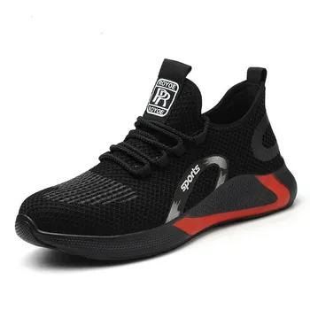 Naujas Kvėpuojantis Akių apsauginiai Batai Vyrams Šviesos Sneaker Nesunaikinami Plieno Toe Minkštas Anti-piercing Darbo Batai Plus size 37-45