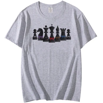 Naujas Mados Jiu-jitsu Žmogaus Šachmatais su bjj diržai Spausdinti Vyrų T-Shirt Hipster Kapitonas Tee Trumpas Rankovės O-Kaklo Atsitiktinis Viršūnės