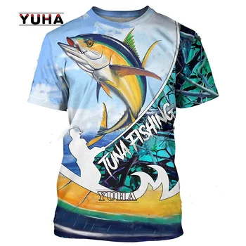 Naujas Žvejybos Vyrai T-shirt Meilės Gyvūnų 3D Atspausdintas Žuvų Unisex Gyvūnų Vasaros Cool Top Streetwear Tees t-shirt Dropship