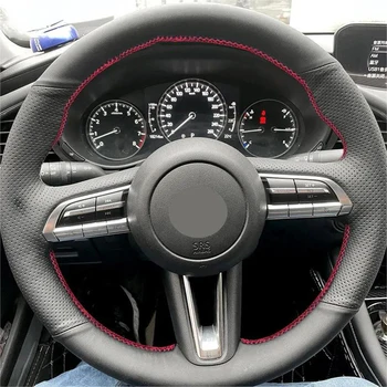 Nerijos ant vairaračio Mazda 3 Axela CX-30 CX30 2019 2020 Automobilių Inteiror Vairas Perforuotos Odos Padengti Mikropluoštu