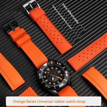 Oranžinės spalvos Guma watchband Omega mido pilietis seiko silikoninės apyrankės Apyrankės 20MM 22MM vyriški Sportiniai Žiūrėti priedai