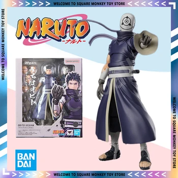 Originalus Bandai Naruto SHF Anime Pav OBITO UCHIHA S. H. Figuarts Naruto Visą Veiksmų Modelį PVC Lėlės Rinkti Ornamentu Žaislai