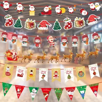 Pasienio Naują Kalėdų Vėliavos Apdailos Atostogų Šalis Tiekia Scenos Išdėstymas Kalėdinė Latte Reklama Kabo