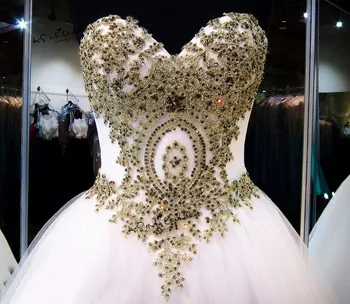 Pigūs Aukso Balti Nėriniai Vestuvių Suknelė 2019 Plius Dydis Nuotakos Suknelės Grindų Ilgis Vestidos de Noiva Brautkleid Gotikos Vestuvių Suknelės