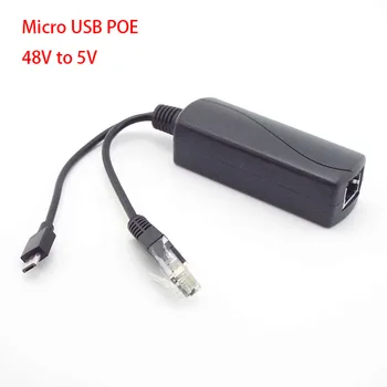 PoE Splitter 5V Micro USB Power Over Ethernet 48V Į 5V Aktyvus POE Splitter J17