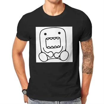 Prarastas Domo Kun Marškinėliai vyriški Medvilniniai Humoro T-Shirt Crewneck Balta Japonijos Anime Otaku Tees trumpomis Rankovėmis Drabužius, Plius Dydis