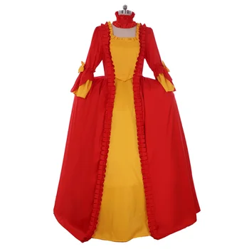 Revoliucija Viduramžių epochos Viktorijos Kamuolys Suknelė Vintage Kostiumas 18-ojo Amžiaus Raudona Rokoko stiliaus Suknelė, Kostiumas marija Antuanetė Raudona Suknelė