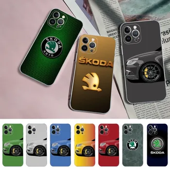 S-Skoda logotipą, Telefono dėklas Skirtas iPhone 14 11 12 13 Mini Pro XS Max Padengti 6 7 8 Plus X XR SE 2020 Funda Shell