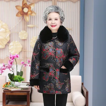 Seni Žmonės Žiemos Kailių Paltai Striukės Moterims Naujas vidutinio amžiaus Moterų Vienas Gabalas Iš Kailio Paltas Močiutė Mados Kailio Outwear