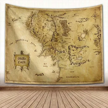Senovinis Piratų Lobio Žemėlapis Filmą Gobelenas Sienos Kabo Hipių Boho Dekoro Siuvinėjimas Aukso Sala Kilimų Kolegijos Bendrabučio Apdaila