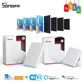 SONOFF T5 TX ES/JAV 1/2/3Gang WiFi Smart Touch Sienos Jungiklis, Protingo Namo Per Ewelink Balso/Touch Control Alexa 