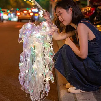 Spalva Medūzos Lempa LED Žibintų Miegamasis Nakties Šviesos Atmosferą, Lempos Pagal Jūros Šalis Dekoro Mergina Baby Shower Gimtadienio Dovanos