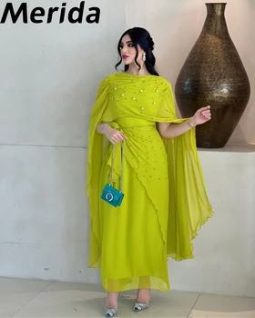 Spalvingas Arabija Prom Dresses 2023 Su Žaliuoju Blizga Kristalų Kulkšnies Ilgio Šifono Vakaro Suknelės Oficialią Šalies Suknelė Pardavimo Skatinimas