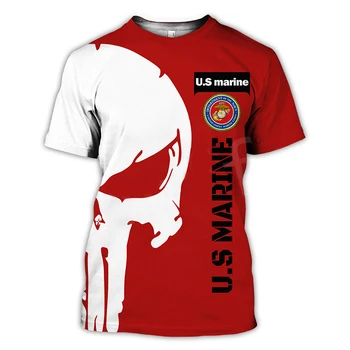 Stilingas JAV Armijos Veteranų 3D Atspausdintas T-shirt Vasaros Crewneck Atsitiktinis Negabaritinių vyriški Sportiniai Marškinėliai