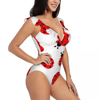 Susiėmę vientisas maudymosi kostiumėlis Moterims Biedronka Sexy Nėrinių Monokini maudymosi Kostiumėliai, Mergina Paplūdimio Maudymosi Kostiumas