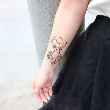 Tatuiruotė Lipdukas elnias mėnulio gėlė planetos Mažai Elementas Mažų skraidančių gyvūnų Vandens Perdavimo Laikinai Padirbti, tatuiruotė už vaikas, mergina, vyras