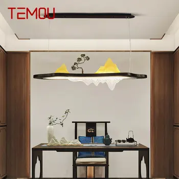 TEMOU Kinų Stiliaus LED Pakabukas Creative Zen Paprastumo Stačiakampio formos Landšafto Apšvietimo Šviestuvo Namų Arbatos Dekoras