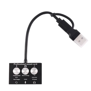 Tipas-C USB Išorinės Garso plokštės Live Žaidimas K Dainą USB, Audio 3.5 Mm Mikrofoną Dalių Komponentas, Audio Adapteris, garso plokštė